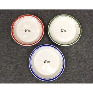 Vintage French Absinthe Saucer Plate Bistro Hotel Ware Tip Tray Bar Set of 3